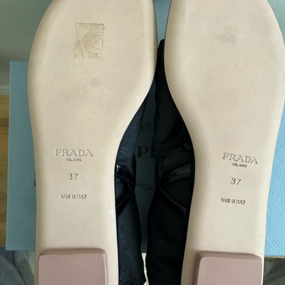 Prada Black Elegant T-Strap Sandals - Picture 4 of 6